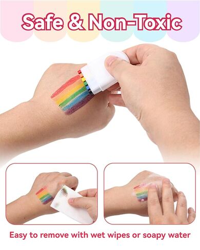 عبوتان من طلاء الوجه بألوان قوس قزح - عصا مكياج علم قوس قزح للمثليين، طلاء للوجه والجسم لموكب الفخر، واحتفالات شهر الفخر، والحفلات التنكرية، والمهرجانات in Kuwait