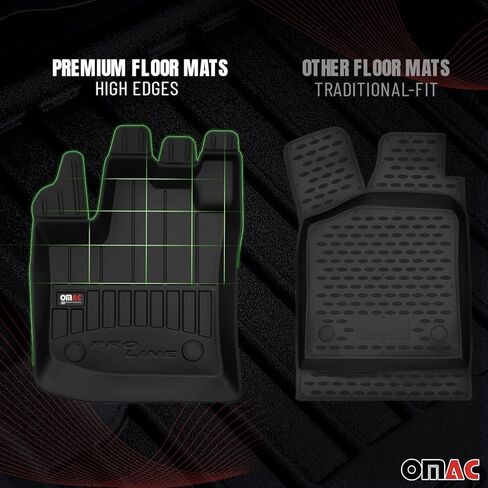 OMAC Premium Floor Mats for Mercedes E Class Sedan Wagon 2003-2009, All Weather, Heavy Duty, 4 Pieces, Black in Saudi Arabia