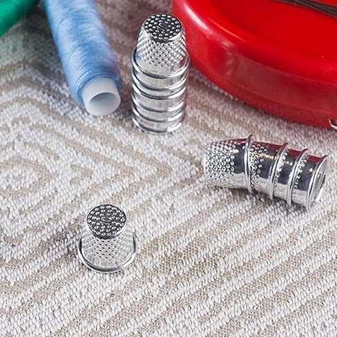 10 Metal Sewing Thimbles, Adjustable Finger Protectors for DIY & Crafting in Saudi Arabia