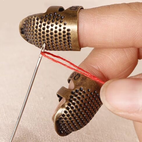 2 Pieces Sewing Thimble for Hand Sewing, Metal Sewing Thimble Finger Protector Accessories in Saudi Arabia