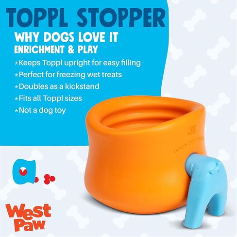 WEST PAW Toppl Stopper 2-Pack in Granny Smith - Designed for Dog Enrichment, Accessory That Fits All Toppl Dog Toy Sizes - Makes Meal & Treat Prep Easy, Clean & Stable, Made in USA, Recycled Plastic. in Kuwait
