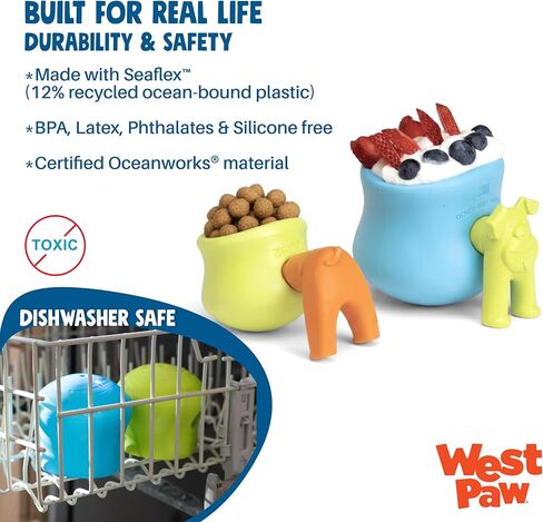 WEST PAW Toppl Stopper 2-Pack in Granny Smith - Designed for Dog Enrichment, Accessory That Fits All Toppl Dog Toy Sizes - Makes Meal & Treat Prep Easy, Clean & Stable, Made in USA, Recycled Plastic. in Kuwait