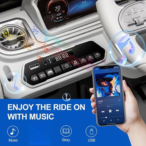 سيارة ركوب للأطفال 12 فولت، لعبة ركوب كهربائية مع جهاز تحكم عن بعد، أضواء LED، موسيقى و3 سرعات، للأطفال من سن 3 إلى 6 سنوات، رمادي in Kuwait