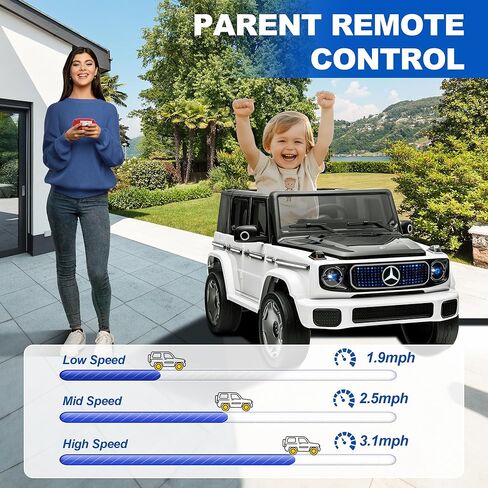 سيارة ركوب للأطفال 12 فولت، لعبة ركوب كهربائية مع جهاز تحكم عن بعد، أضواء LED، موسيقى و3 سرعات، للأطفال من سن 3 إلى 6 سنوات، رمادي in Kuwait