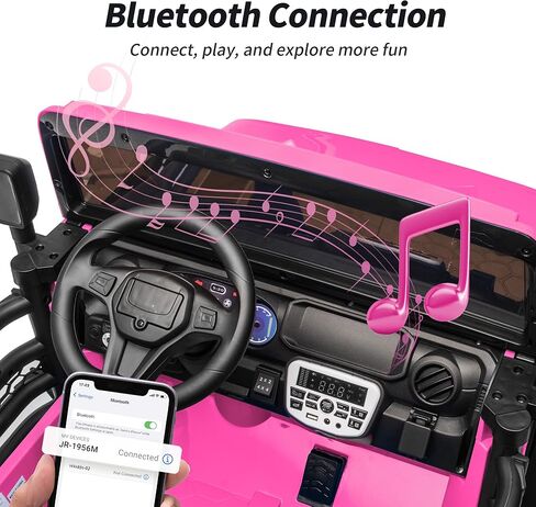 2 Seater Electric Ride on Car Truck, 24V 4x4 Ride on Toy for Kids 4-8 with Remote Control, EVA Tires - Pink in Saudi Arabia