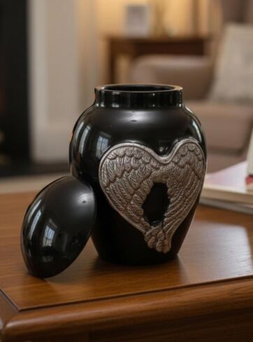 Red Cremation Urns for Ashes Adult Male/Female -Beautiful Unique 3D Style Decorative Urns W/Velvet Bag -5" Aluminium Small Cremation Urn for Funeral for Pet or Human Ashes Small urn (Angel Wings) in Saudi Arabia