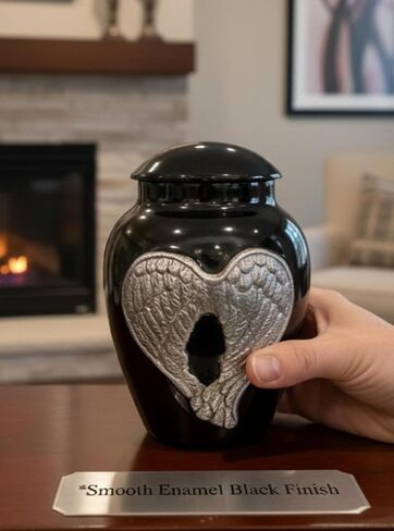 Red Cremation Urns for Ashes Adult Male/Female -Beautiful Unique 3D Style Decorative Urns W/Velvet Bag -5" Aluminium Small Cremation Urn for Funeral for Pet or Human Ashes Small urn (Angel Wings) in Saudi Arabia