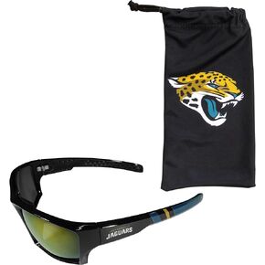 Siskiyou Sports NFL Jacksonville Jaguars Unisex Edge Wrap Sunglass and Bag Set, Team Colors, One Size,FESG175EB