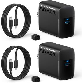 45W USB-C Super Fast Charger, Anker Charger with USB-C Cable, Supports PPS Fast Charging for Samsung Galaxy S24 Ultra/S24/S23+/S23/S22/Note20, iPhone, Pixel, and More (2-Pack 5 ft Cable Included)