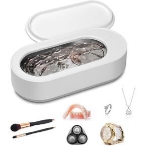 منظف ​​المجوهرات بالموجات فوق الصوتية من إيكوين، منظف بالموجات فوق الصوتية 45 كيلو هرتز مع خزان من الفولاذ المقاوم للصدأ 304، منظف المجوهرات لآلة الموجات فوق الصوتية مع تشغيل بلمسة واحدة للنظارات والخواتم والقلائد وأطقم الأسنان in Kuwait