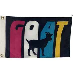 12x18" G.O.A.T. Boat Flag Burgee - Durable All-Weather Nylon & Reinforced Fly End Stitching - Proudly Made in the USA