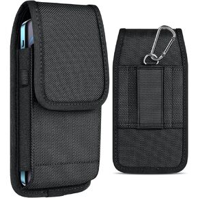 ykooe Cell Phone Pouch Nylon Holster Case for Samsung Galaxy S23+ Plus S22+ S21+ S20+ S10+ S9+ S8+ S21 FE S20 FE A54 A53 A52 A51 A50, Black -XL