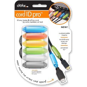 Dotz Cord ID Pro Cord and Cable Identification System, 12 Count, Assorted Colors (DCI171M-C)