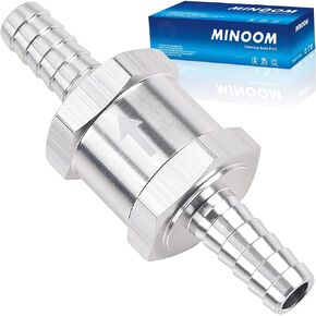 MINOOM Fuel Check Valve One Way Inline Non Return Diesel Gasoline Silver (8mm 5/16")