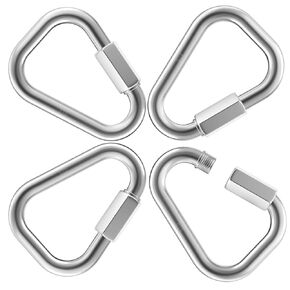 2.2 Inch Delta Quick Links 1/4 Inch 316 Stainless Steel Triangle Locking Quick Connector, M6 Quick Link Chain Heavy Duty Durable Chain Connector - 4 Pack, 880lbs Capacity