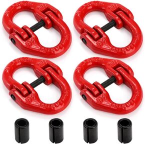 Bekith 4 Pack G80 سبائك الصلب المطرقة وصلة توصيل وصلة توصيل، 3/8 بوصة، حد حمل العمل 7100 رطل، مطلي باللون الأحمر in Kuwait