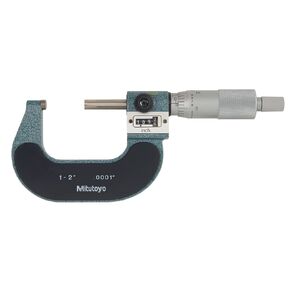 Mitutoyo 193-212 Digit Outside Micrometer, Friction Thimble, 1-2" Range, 0.0001" Graduation, +/-0.0001" Accuracy