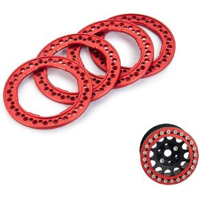Que-T 1.9inch Beadlock Wheel Rings RC Car Wheel Replacement Rings for 1:10 Scx10 90046 90047 Trx4 Upgrade Parts (Black)