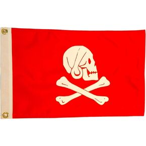12x18" Henry Every "RED PIRATE" Flag, Boat and Nautical Flag, Made in USA