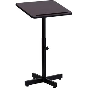 Flash Furniture Mysta Adjustable Height Metal Lectern, Mahogany
