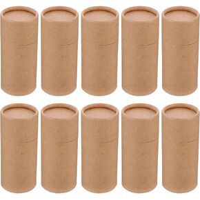 FOMIYES Empty Kraft Paper Jar Tube Cardboard Boxes, 10PCS Essential Oil Bottle Packaging Box Paper Tube Packing Box With Lid Round Paper Cardboard Boxes (100ML)