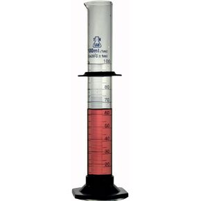 TN Lab Graduated Measuring Cylinder 100ml Borosilicate Glass with Plastic Base