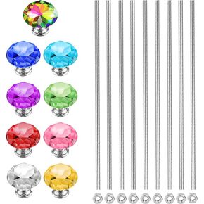 قضبان ملولبة مقاس 8/32 بوصة مع قمم ماسية وصواميل سداسية، 9 قطع M4 12 بوصة 304 من الفولاذ المقاوم للصدأ قضيب ملولب بالكامل، 9 قطع مقابض زجاجية كريستالية (كلاسيك أ)، 9 قطع صواميل سداسية لقضبان أوتاد الحديقة المطرزة. in Kuwait