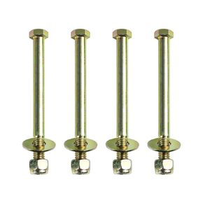 1/2" x 10" Hex Head Bolt by Color Galvanization with Nylon Lock nut and Large Size Washer Assortment Kit,Alloy Steel,Grade 5.(4pcs Pack)