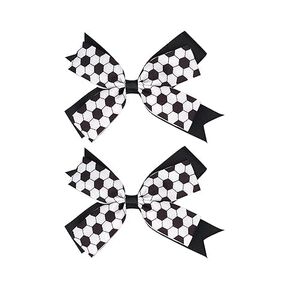 Soccer Hair Accessories, Soccer Hair Bows, Soccer Ball Bow，Soccer Ribbon Bow Hair Clips ，bows Hair Accessories for girls. B (White B) in Kuwait
