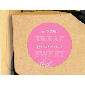 ZLKAPT 120pcs A Little Treat For Someone Sweet - Pink Stickers for Holidays, Celebrations, and DIY Crafts - Perfect for Valentine's Day, Parties, and School Events