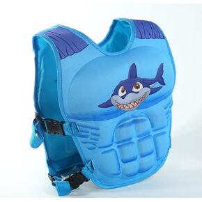 Kids Swimming Vest Life Jacket Learn-to-Swim Buoyancy Aid Vest Children Float Vest Kids Swimming Training Jacket Learn to Swim for Boys Girls Begin to Swim 3D Cartoon Swim Vest