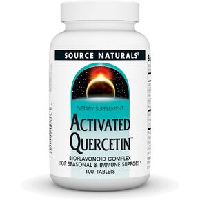 Source Naturals Activated Quercetin - Plant-Derived Bioflavonoid Complex - Seasonal & Immune Defense* - 100 Tablets