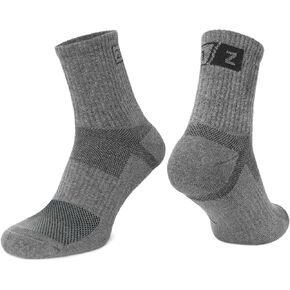 281Z Military Cotton Micro Crew Boot Socks - Cushioned Sole - Moisture Wicking - Odor Resistant (Dark Grey)