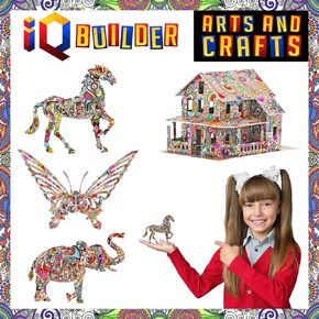 | Arts and Crafts for Girls Age 12 Year Old and UP | 3D Art Coloring Painting Animal Puzzle Set | Fun Creative DIY Toys | Family Craft KIT with Supplies | Best Toy Gift for Kids