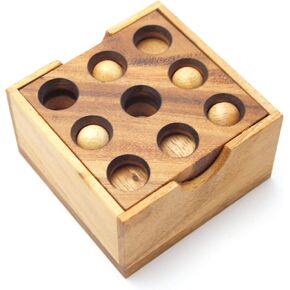 BSIRI Wooden Board Games Educational Sets Classic for Coffee Table or Home Decor and Living Room Decor Rustic Golf Game (Gopher Holes) Made by Wooden for Kids Brain Teaser Puzzle