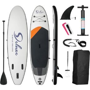 Inflatable Stand Up Paddle Board – Simple Deluxe Premium SUP for All Skill Levels, Pink Paddle Boards for Adults & Youth, Blow Up Stand-Up Paddleboards with Accessories & Backpack, Surf Control