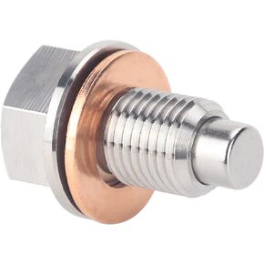 Oil Drain Plug (M12 x 1.25MM) Stainless Steel Magnetic Oil Drain Plug with Neodymium Magnet Fits for Toyota, Lexus, Nissan,Infiniti And More Vehicles