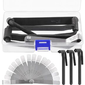 Swpeet 4Pcs Adjusting Valves Tools Set, Motorcycle Engine Valve Screw Adjusting, Include Square Hole Tool, Hexagonal Hole Tool, Straight Feeler Gauge and Offset Feeler Gauge(Metric and Imperial)