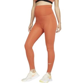 بنطال ضيق عالي الخصر من Nike One للنساء (للحمل) (صغير) سيينا فاتح/أبيض