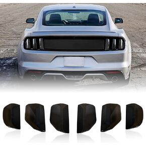 KEWISAUTO Taillight Cover for Ford Mustang 2015-2017, Tail Light Lamp Covers Trim Decoration for Ford Mustang 2015 2016 2017 Accessories, 6PCS, Smoke Black