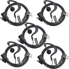 HYS Earpiece for Motorola Radio RDM2070d RMU2080 CLS1110 CP200, G Shape Soft Ear Hook Walkie Talkie with Mic Headset for Motorola XU2600 CLS1110 CLS1413 CP200D RMU2040 RDU4100 2pin Radio