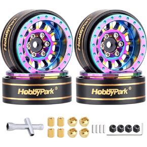 HobbyPark قوس قزح إزاحة سلبية -4 مم 1.1 عجلات وإطارات Beadlock لسيارة TRX4M 1/18 RC الزاحفة
