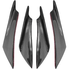 Saihisday 4PCS Car Carbon Fiber Color Front Bumper Splitter Fins Lip Trim, Universal Fit