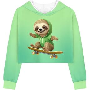 Showudesigns Crop Tops for Girls 5-14 Years Kawaii Sweatshirts Teens Pullover
