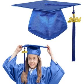 MyGradDay Kindergarten Shiny Graduation Cap with 2024 Tassel Preschool Kids for Unisex Adjustable Elastic