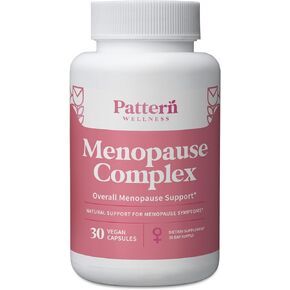 Pattern Wellness Menopause Complex Supplement - Natural Menopause Support for Hot Flashes, Mood Swings, Hormone Balance - Formulated with Bioperine® - 3rd Party Lab Tested - 30 Vegan Capsules