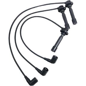 3pcs Spark Plug & 3pcs Spark Plug Wires Compatible for 2015-2023 Kawasaki Mule PRO FXT FX FXR KAF820 OEM# 21150-0013 92070-0048