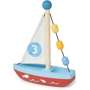 Mentari Wooden Sailing Toy Boat - Set Sail with a Colorful and Artistic Wooden Toy Boat for Play, a Sustainable and Durable Wooden Boat for Playful Seas & Stylish Shelves!