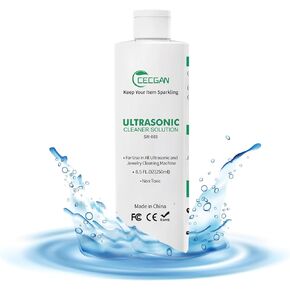 CECGAN Jewelry Cleaning Agent- Effective Ultrasonic Jewelry Cleaner Solution for Cleaning Gold, Silver, Platinum, Diamonds, and Eyeglasses Watch, 8.5 oz (250 ml)