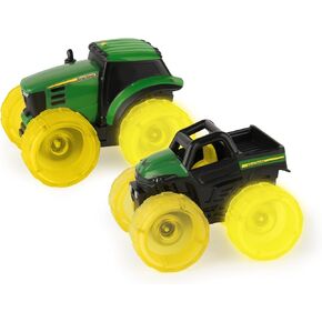 John Deere Monster Treads Lightning Wheels Mini Vehicle - Includes 1 Miniature Monster Truck Toy - Gator or Tractor Toy (Vehicle May Vary) - John Deere Toys